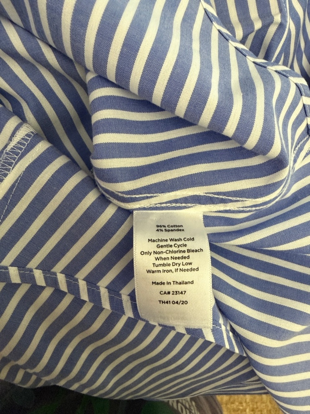 Talbots Blue and White Vertical Stripe Perfect Shirt - Picture 7 of 10